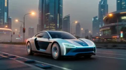 mobil listrik paling canggih dengan teknologi futuristik di kota modern